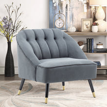 Load image into Gallery viewer, Frosted Velvet Buttoned Accent Chair