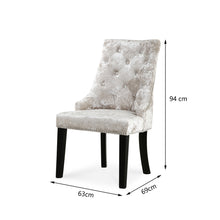Load image into Gallery viewer, Set of 2 Crushed Velvet Buttoned Dining Chairs
