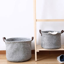 Load image into Gallery viewer, Round Felt Laundry Basket Clothes Storage Organizer Bin