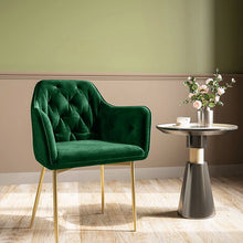 Load image into Gallery viewer, Kitchen Dining Chair Living Room Velvet Armchair Metal Legs Soft Padded Seat