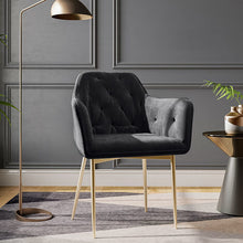 Load image into Gallery viewer, Kitchen Dining Chair Living Room Velvet Armchair Metal Legs Soft Padded Seat