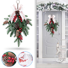 Load image into Gallery viewer, 50CM Christmas Wreath Garland Hanging Tree Pinecone Front Door Wreath Decoration