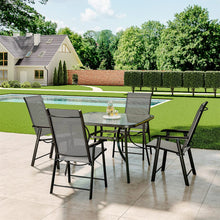 Load image into Gallery viewer, 3/5pcs Garden Patio Dining Set Outdoor Furniture Garden Dining Sets Living and Home 4 Foldable Chairs with a Table Black 
