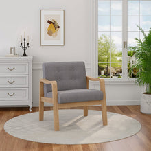Load image into Gallery viewer, Wooden Armchair Upholstered Occasional Chair Lounge Chairs Living and Home 
