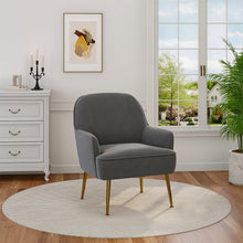 Load image into Gallery viewer, Leisure Velvet Armchair with Gold-plated Metal Legs Other Occasional Chairs Living and Home 

