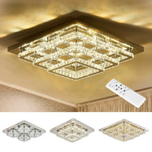 Load image into Gallery viewer, Modern Square Tiered Crystal Ceiling Light Ceiling Light Living and Home 
