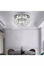 Load image into Gallery viewer, 30cm W Stacked LED Ceiling Light with Crystal Rims Energy Saving Ceiling Lights Living and Home 
