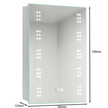 Load image into Gallery viewer, 700x500MM LED Illuminated Mirror Cabinet with Shaver Socket&amp;Demister Pad Bathroom Mirror Cabinets Living and Home 
