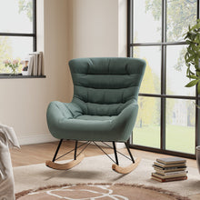Load image into Gallery viewer, 96cm Height Cyan Nordic Wooden Rocking Chair for Living Room Bedroom Rocking Chairs Living and Home 

