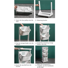 Load image into Gallery viewer, 2/3-Tier Bathroom Plastic Storage Trolley Laundry Basket Laundry Baskets Living and Home 

