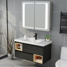 Load image into Gallery viewer, Double Door LED Bathroom Mirror Cabinet with Bluetooth Bathroom Mirror Cabinets Living and Home 
