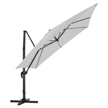 Load image into Gallery viewer, Copy of Light Grey 3 x 3 m Square Cantilever Parasol Outdoor Hanging Umbrella for Garden and Patio Parasols Living and Home Parasol + Cross Base 
