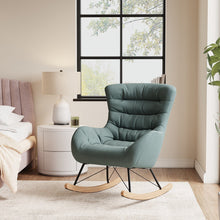 Load image into Gallery viewer, 96cm Height Cyan Nordic Wooden Rocking Chair for Living Room Bedroom Rocking Chairs Living and Home 

