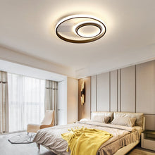 Load image into Gallery viewer, Modern LED Ceiling Light with 2 Circular Rings in Black Dimmable/Non-Dimmable Ceiling Light Living and Home 
