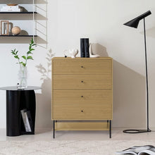 Load image into Gallery viewer, 4-Tier Bedroom Chest Storage Cabinet with Bottom Shelf Living and Home 
