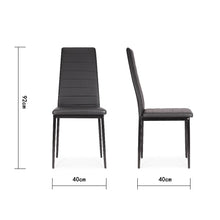 Load image into Gallery viewer, Set of 4 Leather Upholstered Metal Legs Dining Chairs
