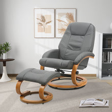 Load image into Gallery viewer, High Back PU Leather Recliner Armchair with Footstool 103.5cm Lounge Chairs Living and Home 
