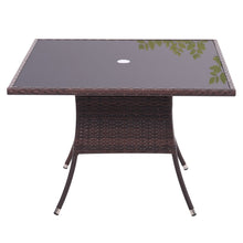 Load image into Gallery viewer, 105cm Round/ Square Coffee Table Bistro Outdoor Garden Patio Tables &amp; Parasol Hole Garden Dining Table Living and Home Square Brown 

