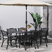 Load image into Gallery viewer, Set of 7 Retro Garden Bistro Set Cast Aluminum with Cushions Garden Dining Sets Living and Home 
