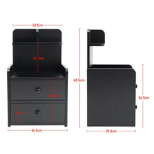 Load image into Gallery viewer, Minimalist Black Wooden Bedside Table with Drawers Cabinets Living and Home 
