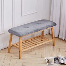 Load image into Gallery viewer, Shoe Bench Bamboo 2 Tier with Shoe Storage Rack Bench Living and Home 
