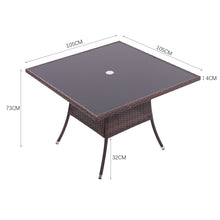 Load image into Gallery viewer, 105cm Round/ Square Coffee Table Bistro Outdoor Garden Patio Tables &amp; Parasol Hole Garden Dining Table Living and Home 
