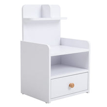 Load image into Gallery viewer, Minimalist Black/White Wooden Bedside Table with Drawers Cabinets Living and Home 
