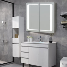Load image into Gallery viewer, LED Rectangle Bathroom Wall Mounted Double-Door Mirror Cabinet Living and Home 
