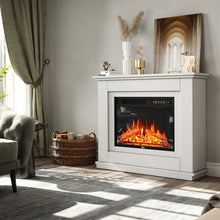 Load image into Gallery viewer, 39 Inch Electric Freestanding Fireplaces White Wooden Mantel Freestanding Fireplaces Living and Home 
