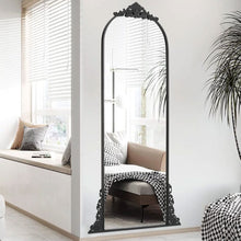 Load image into Gallery viewer, 180cm H Vintage Black Carved Arched Mirror Wall Mirrors Living and Home 
