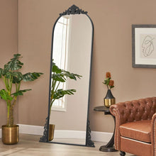 Load image into Gallery viewer, 180cm H Vintage Black Carved Arched Mirror Wall Mirrors Living and Home 

