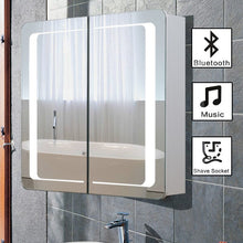 Load image into Gallery viewer, Double Door LED Bathroom Mirror Cabinet with Bluetooth Bathroom Mirror Cabinets Living and Home 
