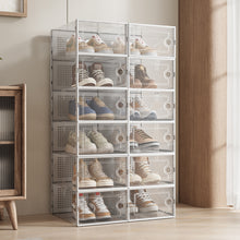 Load image into Gallery viewer, 12x Stackable Shoe Storage Box Organiser White
