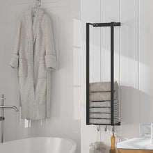 Load image into Gallery viewer, Modern Carbon Steel Wall Towel Rack with Hooks
