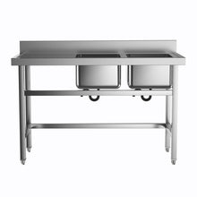 Load image into Gallery viewer, Commercial Kitchen Sink Stainless Steel Wash Basin with 1/2 Bowl Kitchen Sink Living and Home 
