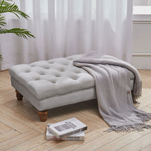 Load image into Gallery viewer, Rectangle Tufted Ottoman Footstool Bench Benches &amp; Footstools Living and Home Grey 
