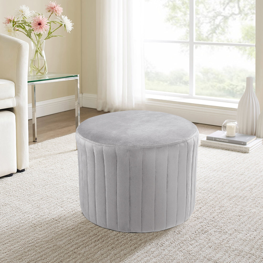 Flannel Upholstered Footstool