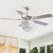 Load image into Gallery viewer, Chrome Ceiling Fan 5 Blades LED Crystal Chandelier &amp; Remote Control 52Inch Ceiling Light Living and Home 1# 
