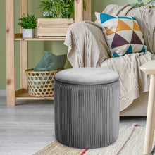 Load image into Gallery viewer, Modern Pleated Storage Ottoman
