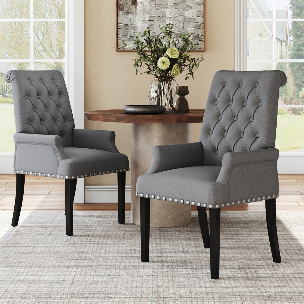 Grey Upholstered Dining Chair