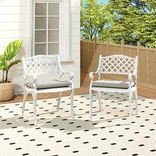 Load image into Gallery viewer, Set of 2 Cast Aluminium Garden Chairs

