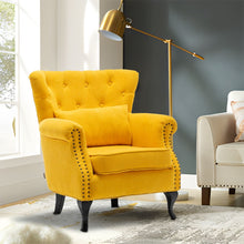 Load image into Gallery viewer, Linen Upholstery Wingback Chair With Cushion Wingback Chairs Living and Home 
