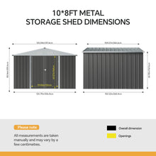 Load image into Gallery viewer, Outdoor Metal Storage Shed with Lockable Door
