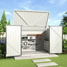 Load image into Gallery viewer, Steel Trash Can Recycle Bin Enclosure Storage Shed
