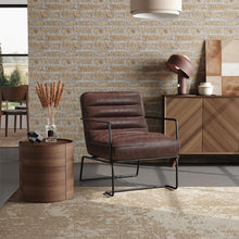 Load image into Gallery viewer, Retro Style PU leather Upholstered Armchair Metal Base Office Chair Lounge Chairs Living and Home 
