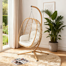 Load image into Gallery viewer, Egg-Shaped Hanging Chair with Soft Cushion &amp; Headrest
