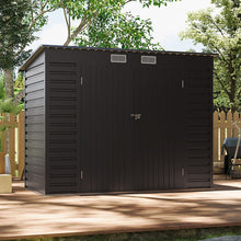 Load image into Gallery viewer, Outdoor Galvanized Steel Storage Shed with Dual Doors
