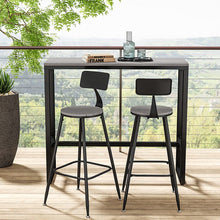 Load image into Gallery viewer, Garden Grey Dining High Table with Metal Legs Garden Dining Tables Living and Home Medium/120cm W 
