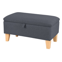 Load image into Gallery viewer, Linen Upholstered Storage Ottoman Footstool
