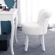 Load image into Gallery viewer, Modern Plush Upholstered Dressing Table Chair with White Legs

